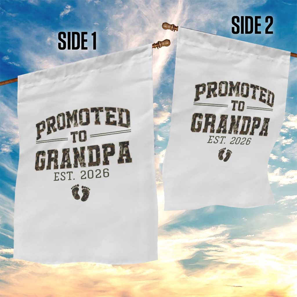 Promoted To Grandpa Est 2026 Garden Flag Vintage Camo Grandpa Graphic TS12 Print Your Wear