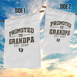 Promoted To Grandpa Est 2026 Garden Flag Vintage Camo Grandpa Graphic TS12 Print Your Wear