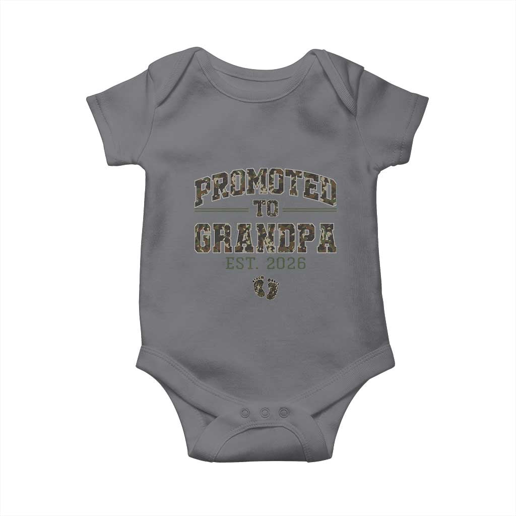 Promoted To Grandpa Est 2026 Baby Onesie Vintage Camo Grandpa Graphic TS12 Charcoal Print Your Wear