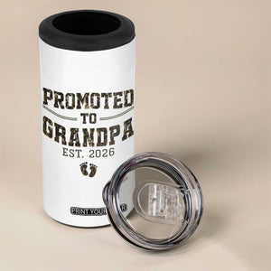 Promoted To Grandpa Est 2026 4 in 1 Can Cooler Tumbler Vintage Camo Grandpa Graphic TS12 Print Your Wear