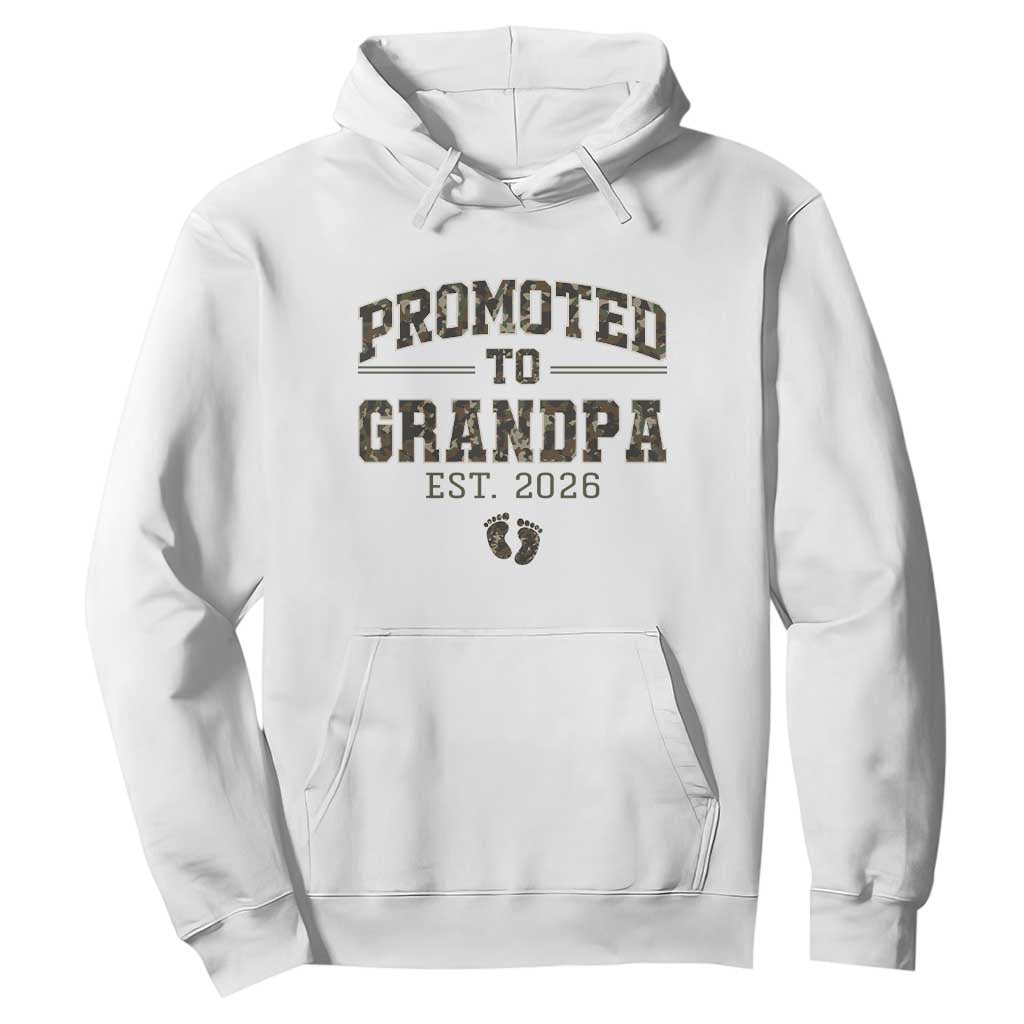 Promoted To Grandpa Est 2026 Hoodie Vintage Camo Grandpa Graphic TS12 White Print Your Wear