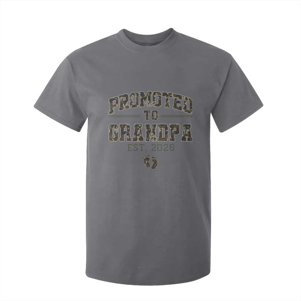 Promoted To Grandpa Est 2026 T Shirt For Kid Vintage Camo Grandpa Graphic TS12 Charcoal Print Your Wear