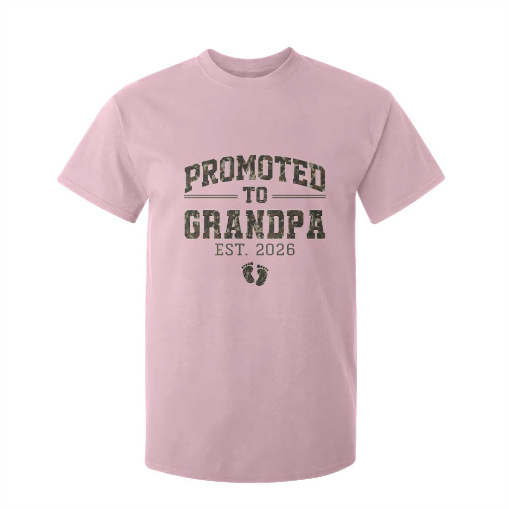 Promoted To Grandpa Est 2026 T Shirt For Kid Vintage Camo Grandpa Graphic TS12 Light Pink Print Your Wear