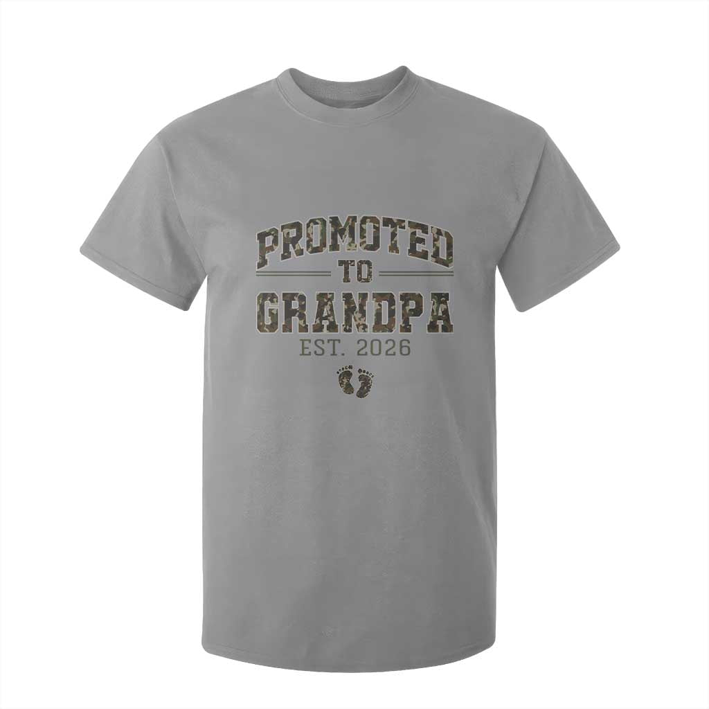 Promoted To Grandpa Est 2026 T Shirt For Kid Vintage Camo Grandpa Graphic TS12 Sport Gray Print Your Wear