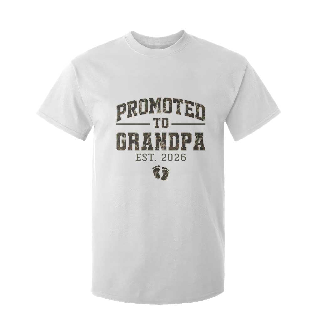 Promoted To Grandpa Est 2026 T Shirt For Kid Vintage Camo Grandpa Graphic TS12 White Print Your Wear
