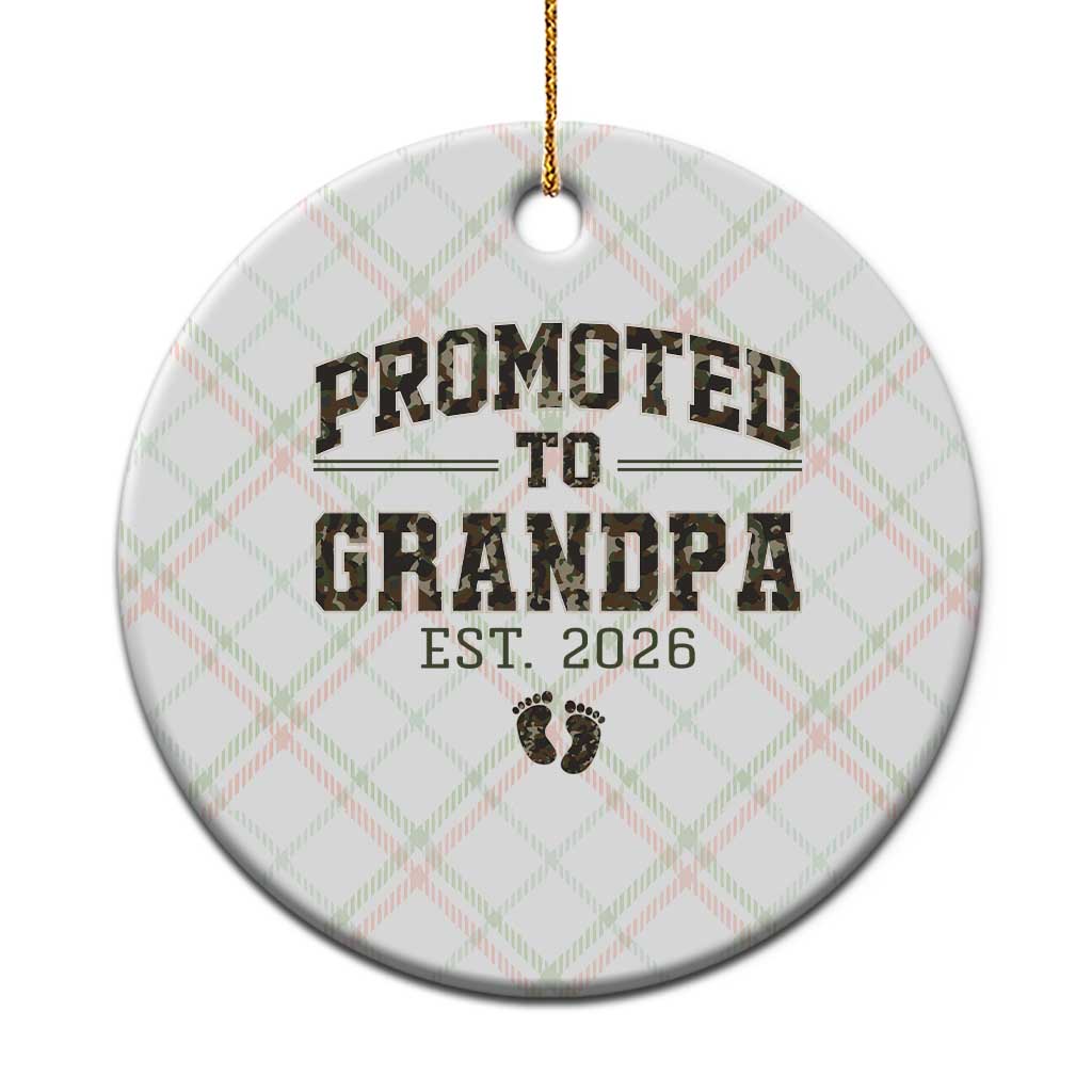 Promoted To Grandpa Est 2026 Ceramic Ornament Vintage Camo Grandpa Graphic TS12 1pc Christmas Plaid Print Your Wear