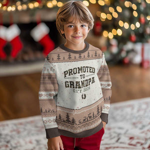 Promoted To Grandpa Est 2026 Ugly Christmas Sweater Vintage Camo Grandpa Graphic TS12 Mocha Mousse Print Your Wear