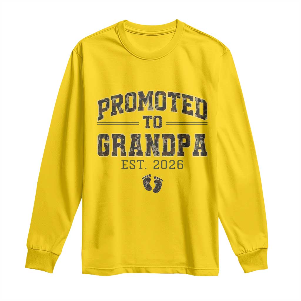 Promoted To Grandpa Est 2026 Long Sleeve Shirt Vintage Camo Grandpa Graphic TS12 Daisy Print Your Wear