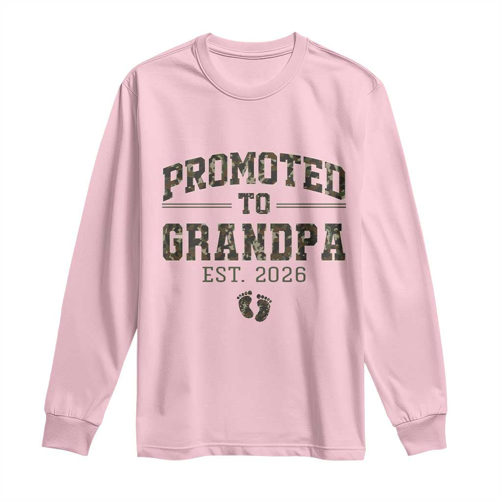 Promoted To Grandpa Est 2026 Long Sleeve Shirt Vintage Camo Grandpa Graphic TS12 Light Pink Print Your Wear