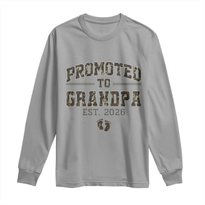 Promoted To Grandpa Est 2026 Long Sleeve Shirt Vintage Camo Grandpa Graphic TS12 Sport Gray Print Your Wear