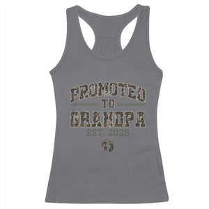 Promoted To Grandpa Est 2026 Racerback Tank Top Vintage Camo Grandpa Graphic TS12 Charcoal Print Your Wear