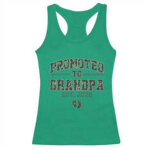 Promoted To Grandpa Est 2026 Racerback Tank Top Vintage Camo Grandpa Graphic TS12 Irish Green Print Your Wear