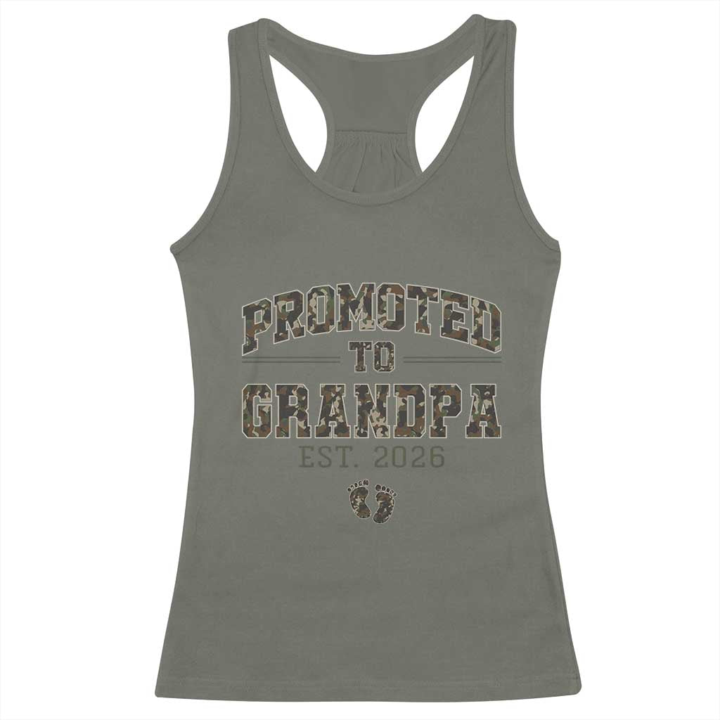 Promoted To Grandpa Est 2026 Racerback Tank Top Vintage Camo Grandpa Graphic TS12 Military Green Print Your Wear