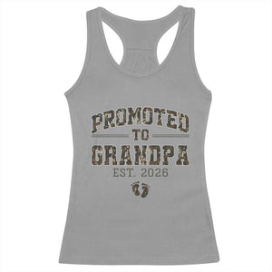 Promoted To Grandpa Est 2026 Racerback Tank Top Vintage Camo Grandpa Graphic TS12 Sport Gray Print Your Wear