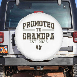 Promoted To Grandpa Est 2026 Spare Tire Cover Vintage Camo Grandpa Graphic TS12 No hole White Print Your Wear