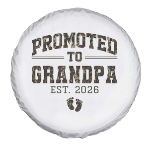 Promoted To Grandpa Est 2026 Spare Tire Cover Vintage Camo Grandpa Graphic TS12 Print Your Wear