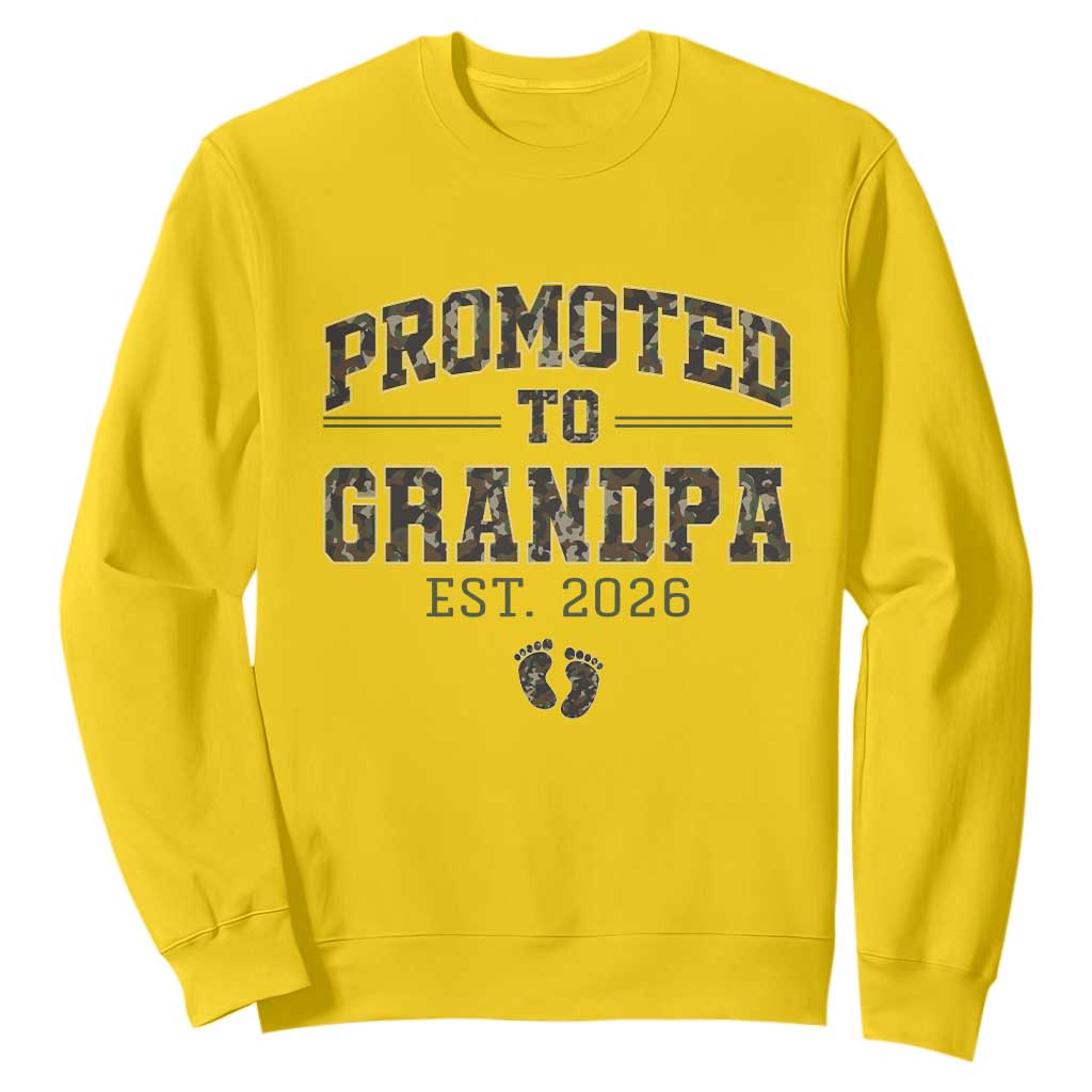 Promoted To Grandpa Est 2026 Sweatshirt Vintage Camo Grandpa Graphic TS12 Daisy Print Your Wear