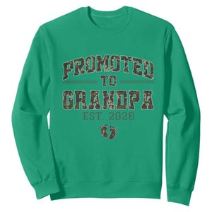Promoted To Grandpa Est 2026 Sweatshirt Vintage Camo Grandpa Graphic TS12 Irish Green Print Your Wear