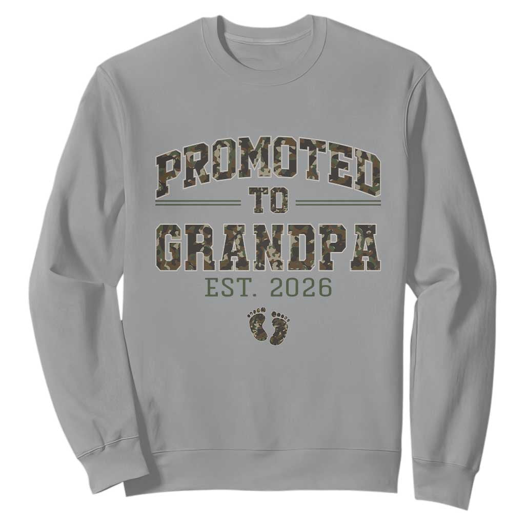 Promoted To Grandpa Est 2026 Sweatshirt Vintage Camo Grandpa Graphic TS12 Sport Gray Print Your Wear
