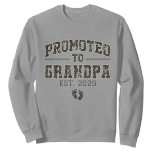 Promoted To Grandpa Est 2026 Sweatshirt Vintage Camo Grandpa Graphic TS12 Sport Gray Print Your Wear