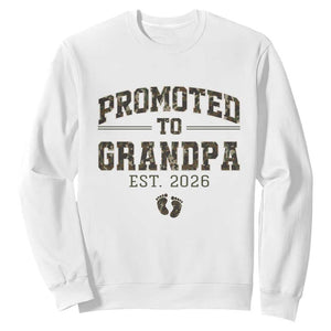 Promoted To Grandpa Est 2026 Sweatshirt Vintage Camo Grandpa Graphic TS12 White Print Your Wear