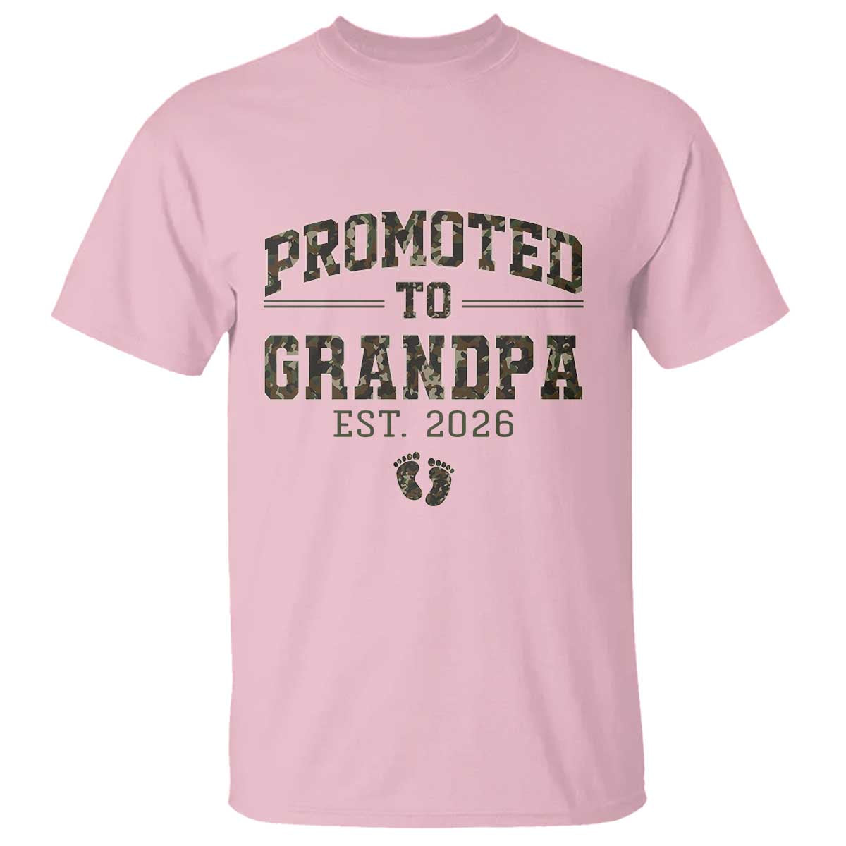 Promoted To Grandpa Est 2026 T Shirt Vintage Camo Grandpa Graphic TS12 Light Pink Print Your Wear