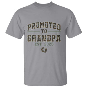 Promoted To Grandpa Est 2026 T Shirt Vintage Camo Grandpa Graphic TS12 Sport Gray Print Your Wear
