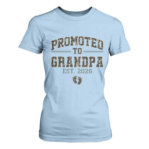 Promoted To Grandpa Est 2026 T Shirt For Women Vintage Camo Grandpa Graphic TS12 Light Blue Print Your Wear