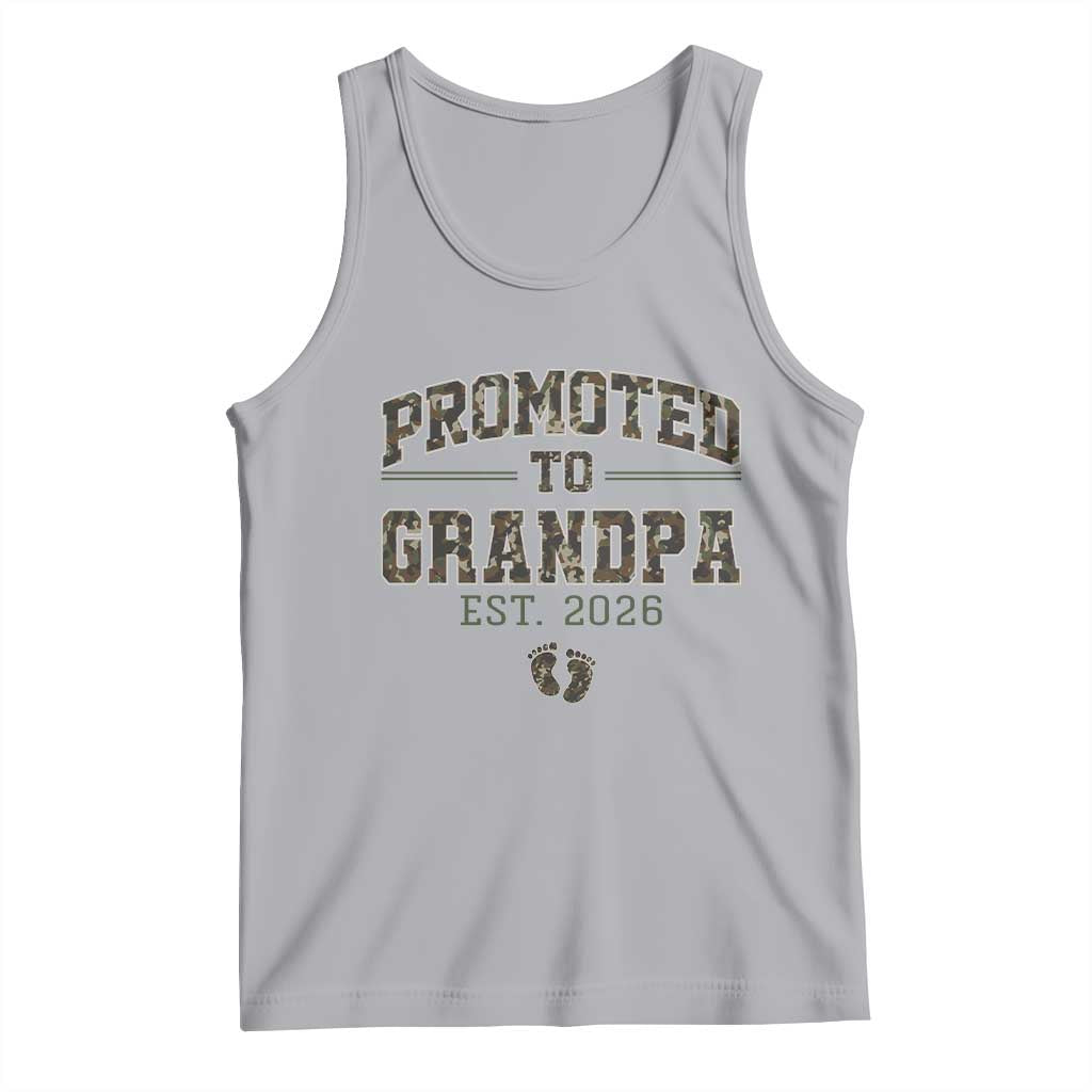 Promoted To Grandpa Est 2026 Tank Top Vintage Camo Grandpa Graphic TS12 Athletic Heather Print Your Wear