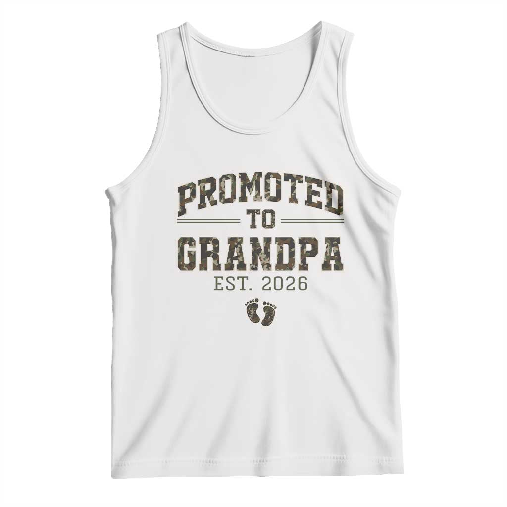 Promoted To Grandpa Est 2026 Tank Top Vintage Camo Grandpa Graphic TS12 White Print Your Wear