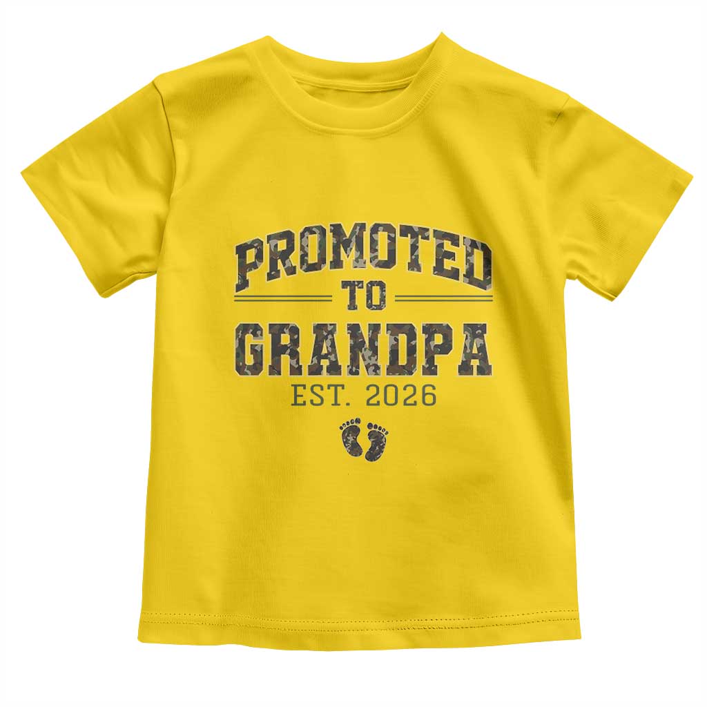 Promoted To Grandpa Est 2026 Toddler T Shirt Vintage Camo Grandpa Graphic TS12 Daisy Print Your Wear