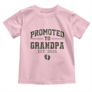 Promoted To Grandpa Est 2026 Toddler T Shirt Vintage Camo Grandpa Graphic TS12 Light Pink Print Your Wear