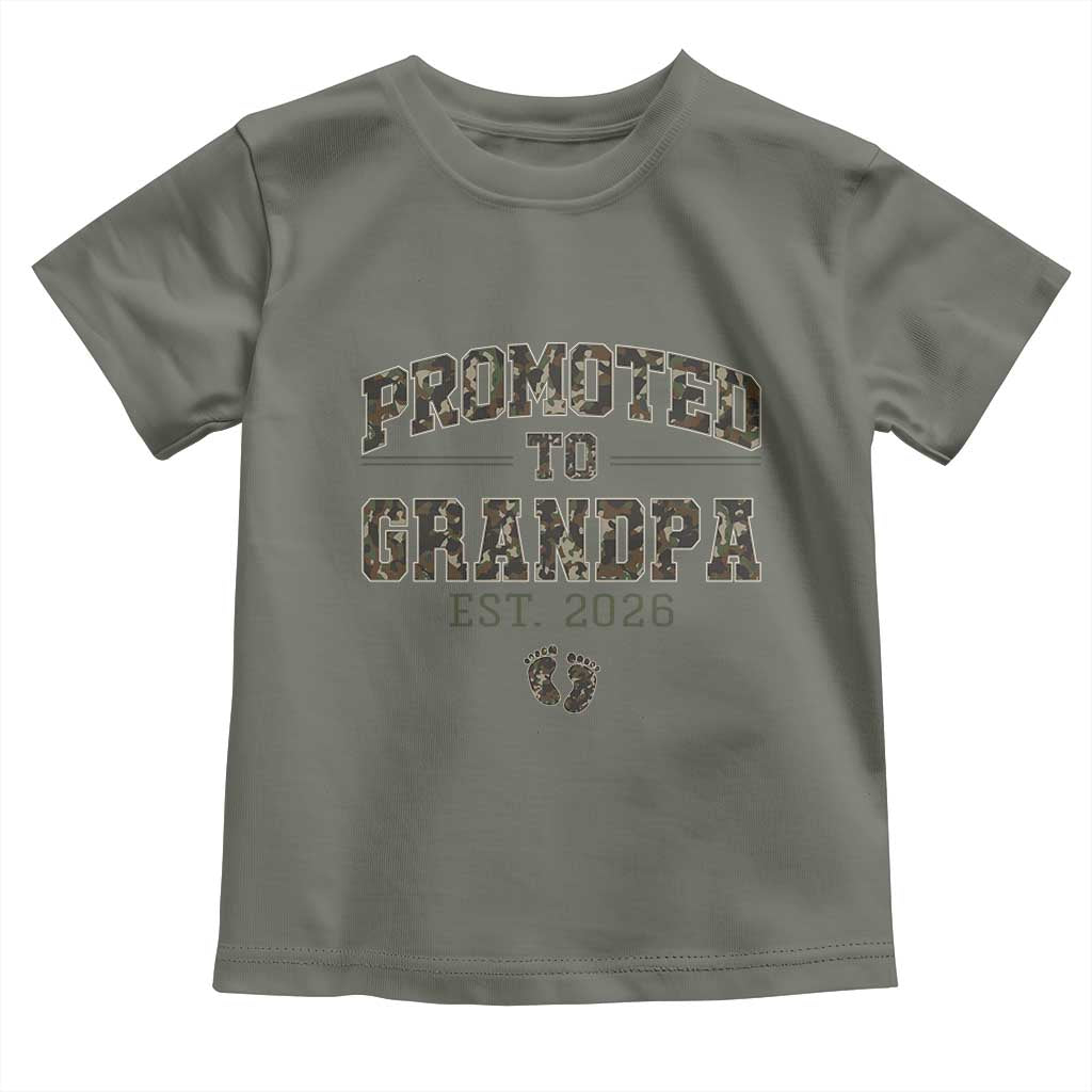 Promoted To Grandpa Est 2026 Toddler T Shirt Vintage Camo Grandpa Graphic TS12 Military Green Print Your Wear