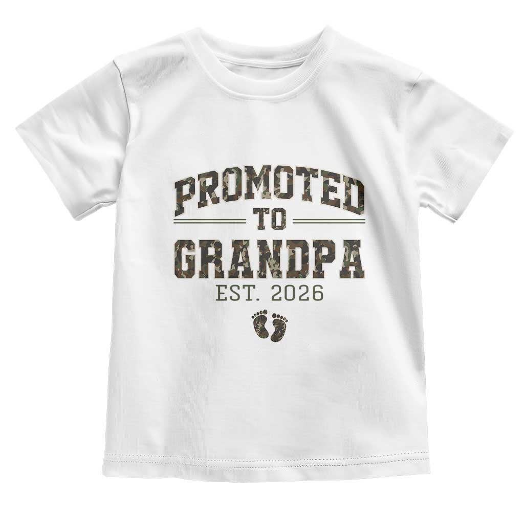 Promoted To Grandpa Est 2026 Toddler T Shirt Vintage Camo Grandpa Graphic TS12 White Print Your Wear