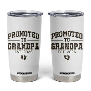 Promoted To Grandpa Est 2026 Tumbler Cup Vintage Camo Grandpa Graphic TS12 White Print Your Wear