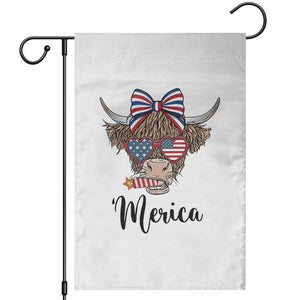 Patriotic Highland Cow Garden Flag Merica USA Flag Farmer Gift