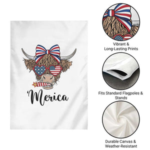 Patriotic Highland Cow Garden Flag Merica USA Flag Farmer Gift