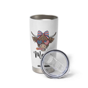Patriotic Highland Cow Tumbler Cup Merica USA Flag Farmer Gift