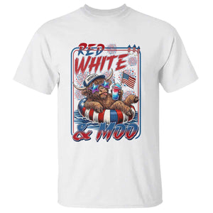 Funny Highland Cow Pool Party 4th Of July T Shirt Red White And Moo