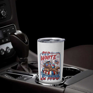 Funny Highland Cow Pool Party 4th Of July Tumbler Cup Red White And Moo