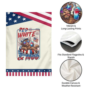 Funny Highland Cow Pool Party 4th Of July Patriotic Garden Flag Red White And Moo