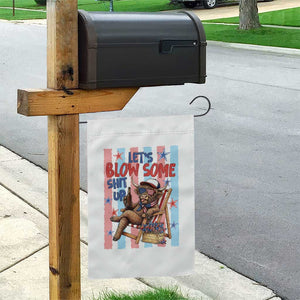 Funny Patriotic Highland Cow Garden Flag 4th Of July Fireworks Celebration