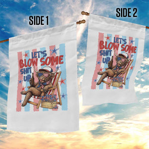 Funny Patriotic Highland Cow Garden Flag 4th Of July Fireworks Celebration