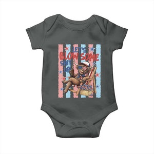 Funny Patriotic Highland Cow Baby Onesie 4th Of July Fireworks Celebration