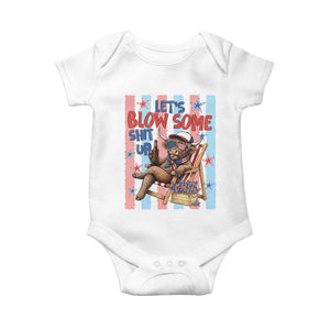 Funny Patriotic Highland Cow Baby Onesie 4th Of July Fireworks Celebration