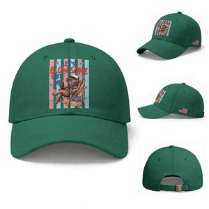 Funny Patriotic Highland Cow Baseball Cap 4th Of July Fireworks Celebration
