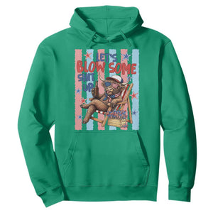 Funny Patriotic Highland Cow Hoodie 4th Of July Fireworks Celebration