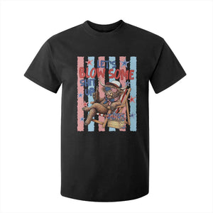 Funny Patriotic Highland Cow T Shirt For Kid 4th Of July Fireworks Celebration