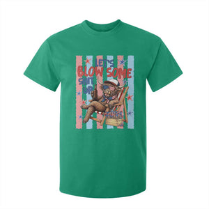 Funny Patriotic Highland Cow T Shirt For Kid 4th Of July Fireworks Celebration