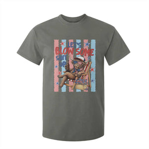 Funny Patriotic Highland Cow T Shirt For Kid 4th Of July Fireworks Celebration